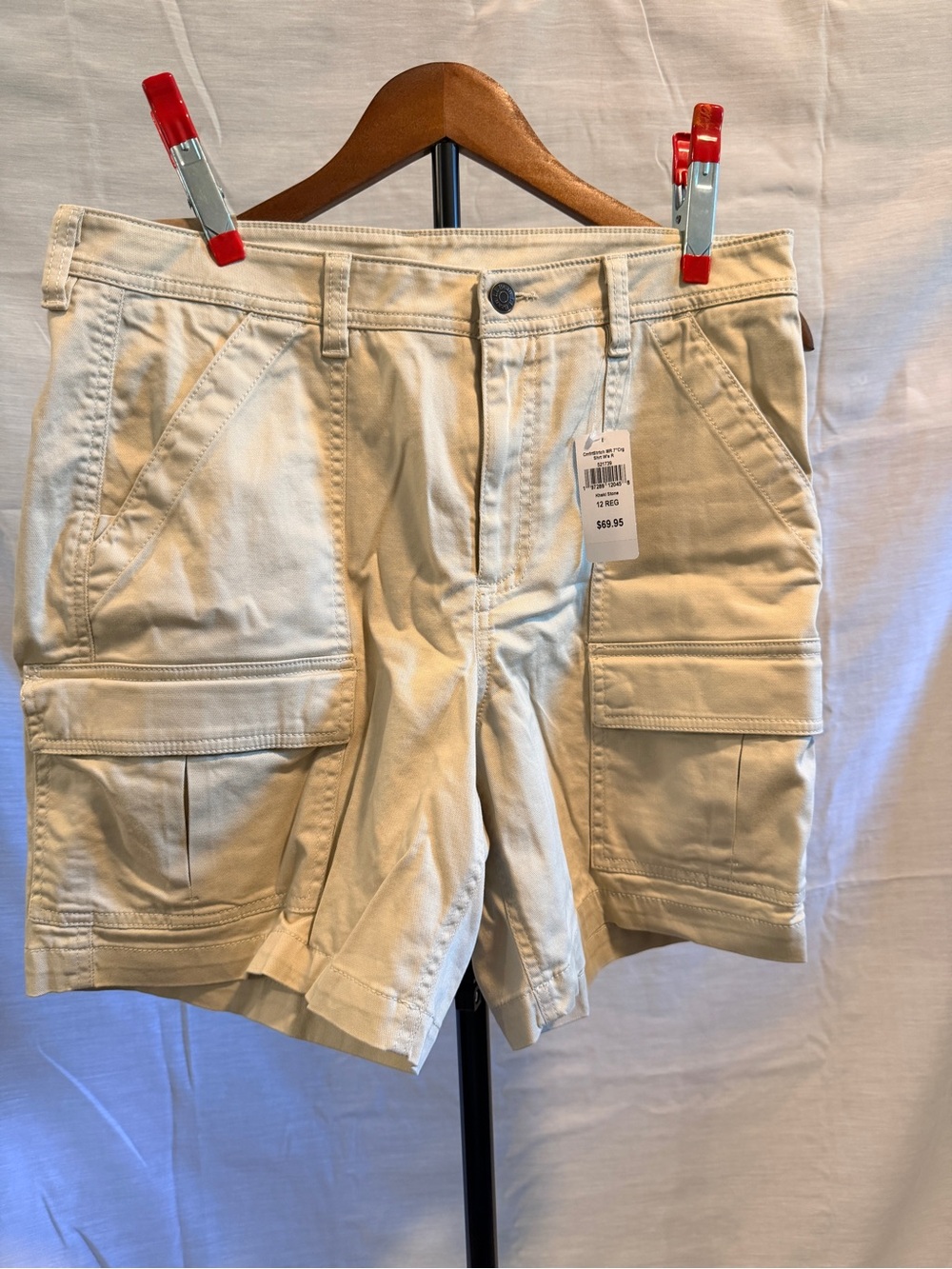 NWT L.L. Bean Women's Tan Cargo Shorts with Utility Pockets size 12R
